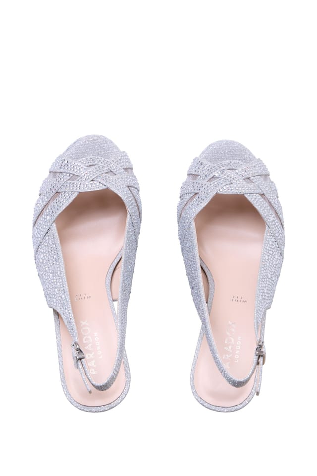 Paradox London Paradox London Women's Novella' Wide Fit Diamante Platform Sandals in Silver - 3