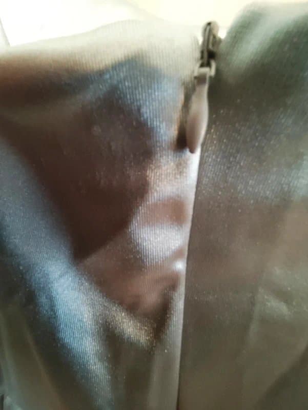 Copperose Copperose Paris Silver Satin Ruched Corset Midi Dress size uk L