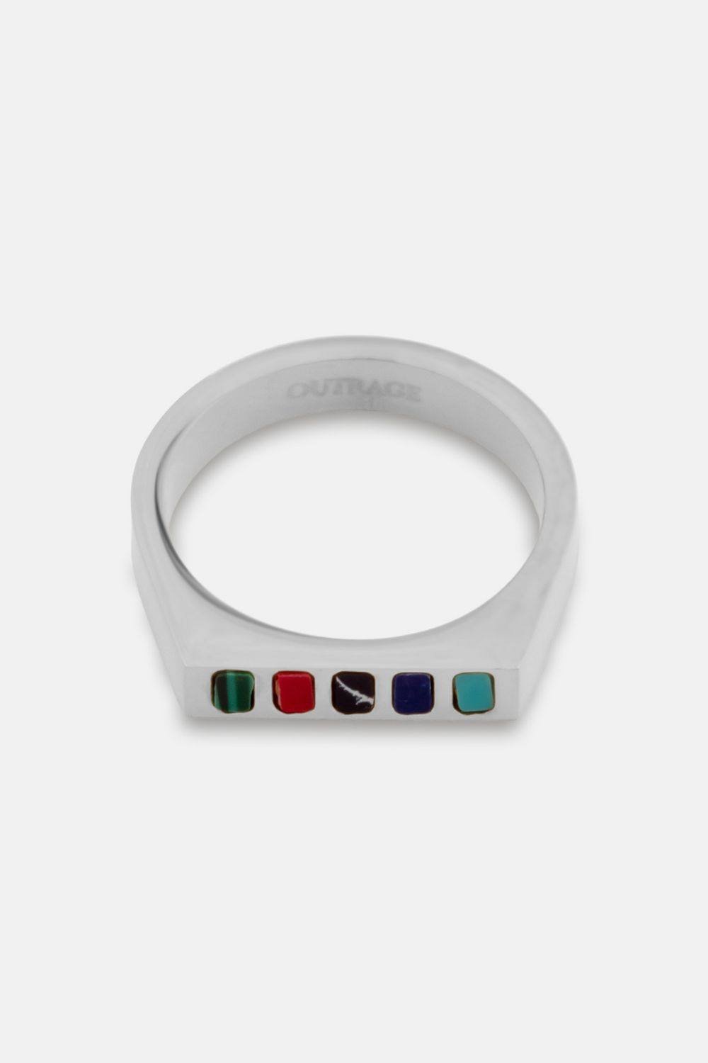 Outrage London Outrage London Men's Silver Mayfair Signet Ring - 3