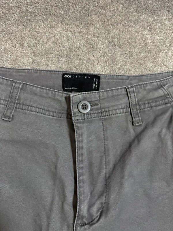 ASOS Men’s ASOS Design Grey Cargo Trousers – W28 L32