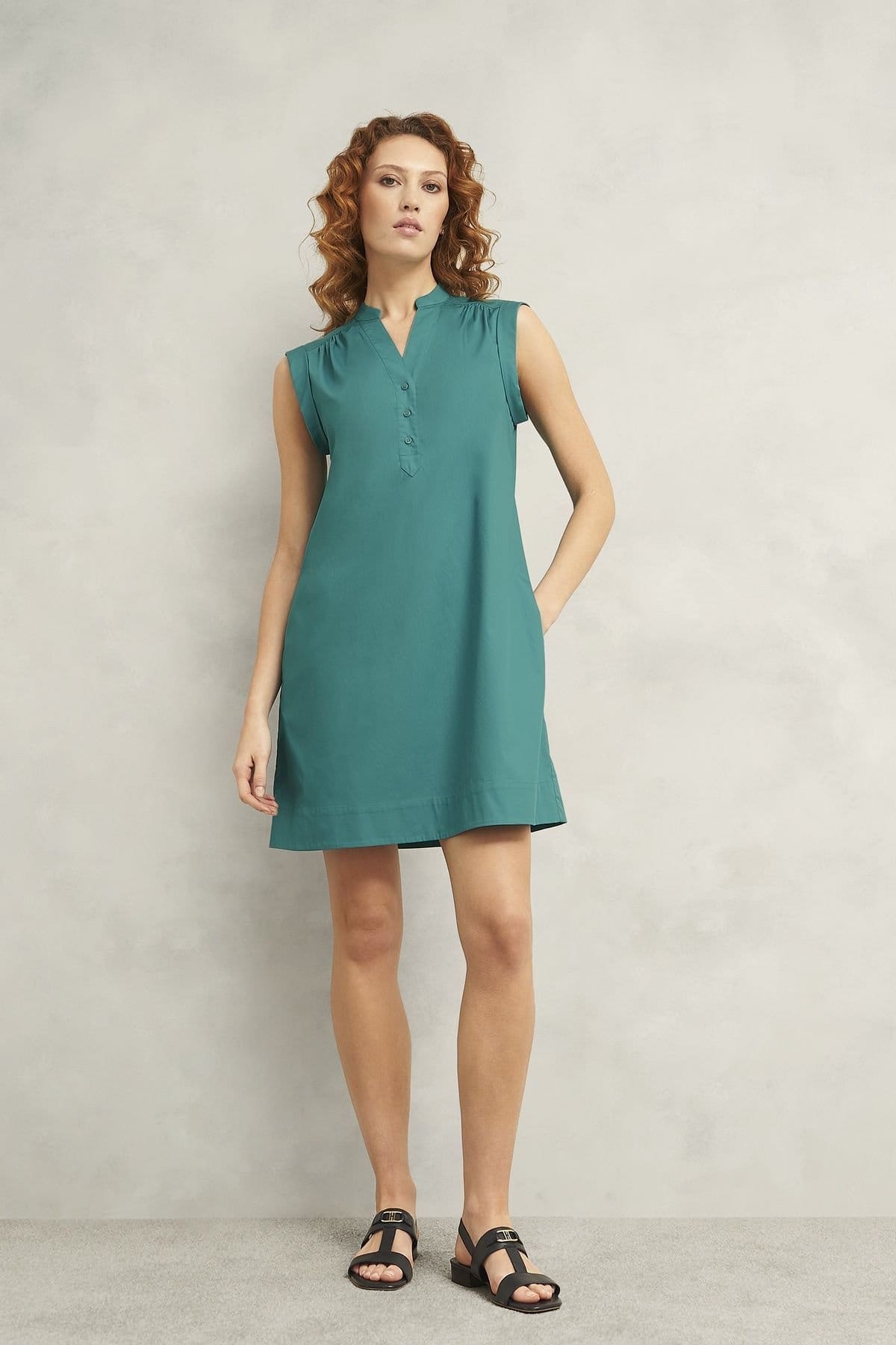 Hobbs London Hobbs London Women's Skye Mini Shift Dress in Teal - 4