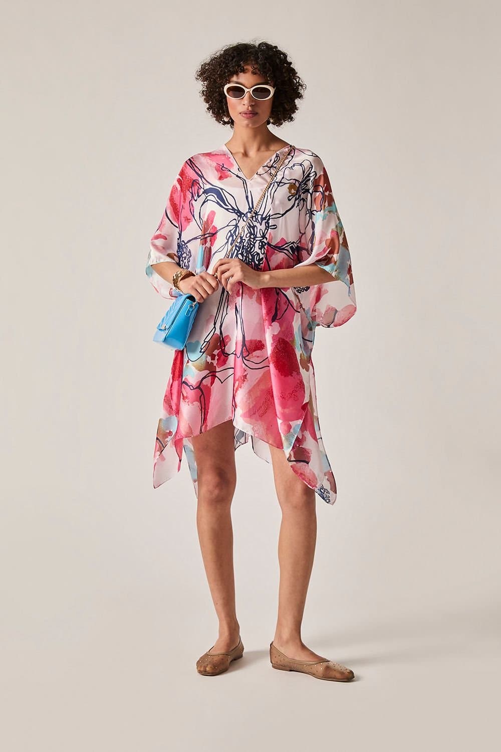 James Lakeland James Lakeland Women's Red Floral Sketch Kaftan
