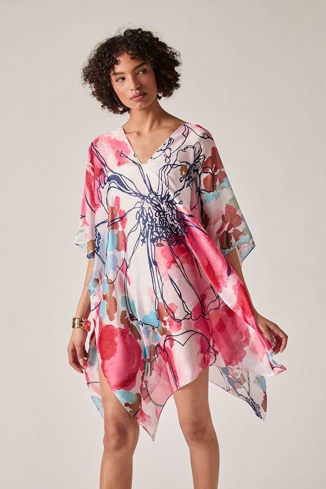 James Lakeland James Lakeland Women's Red Floral Sketch Kaftan - 3
