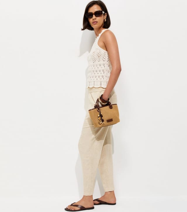New Look Women's Stone With Linen Tapered Trousers New Look - 3