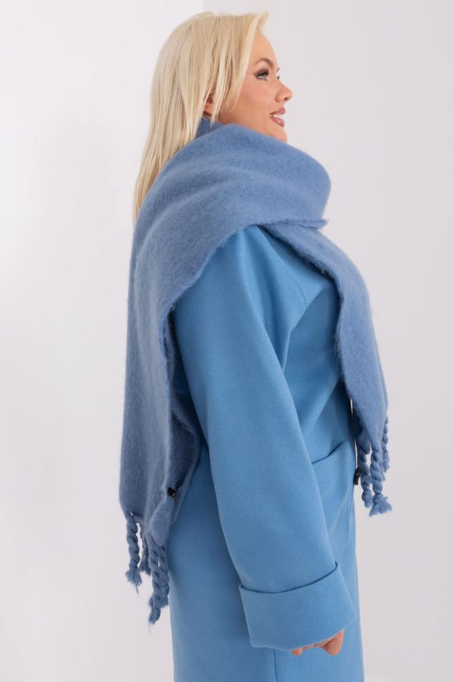 Love Lace Love Lace Women's Smooth Polyester Tassel Scarf for Fall & Winter Warmth in Blue - 2