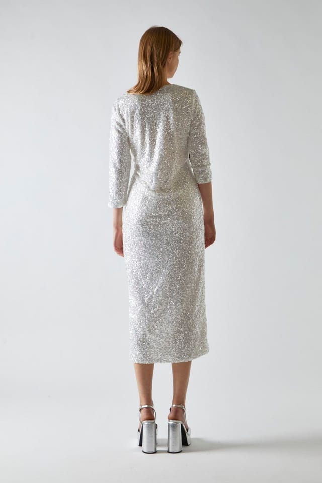 Shnoo Shnoo Women's A-Line Midaxi-Dress in Silver - 2