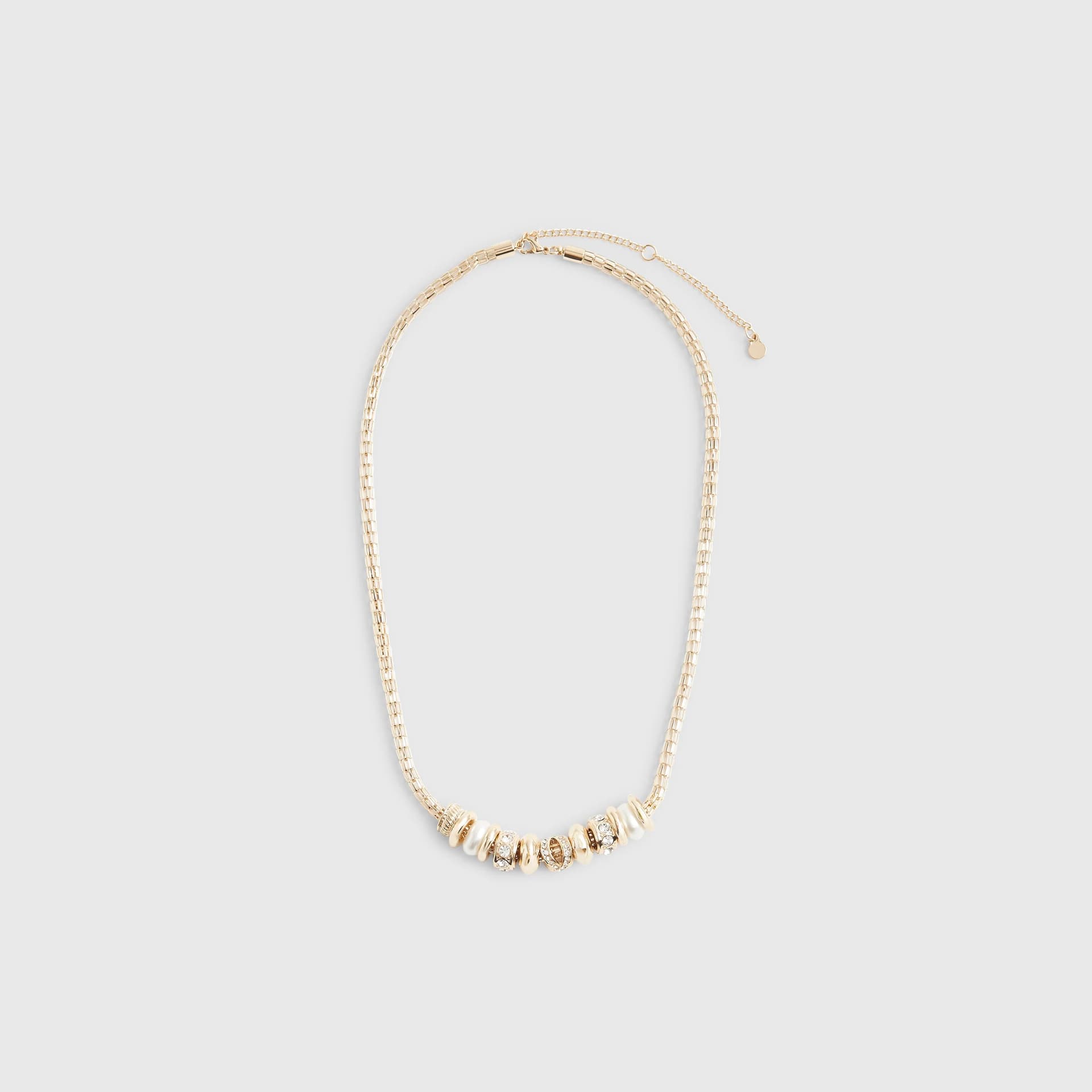 River Island River Island Womens Gold Beaded Charm Necklace