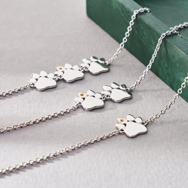 Clogau Clogau Women's Paw Prints Sterling Silver Triple-Paw Bracelet with Topaz in Metallics - 3