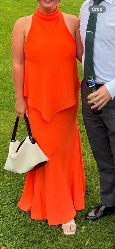 ASOS Asos design chiffon high neck double layer maxi dress