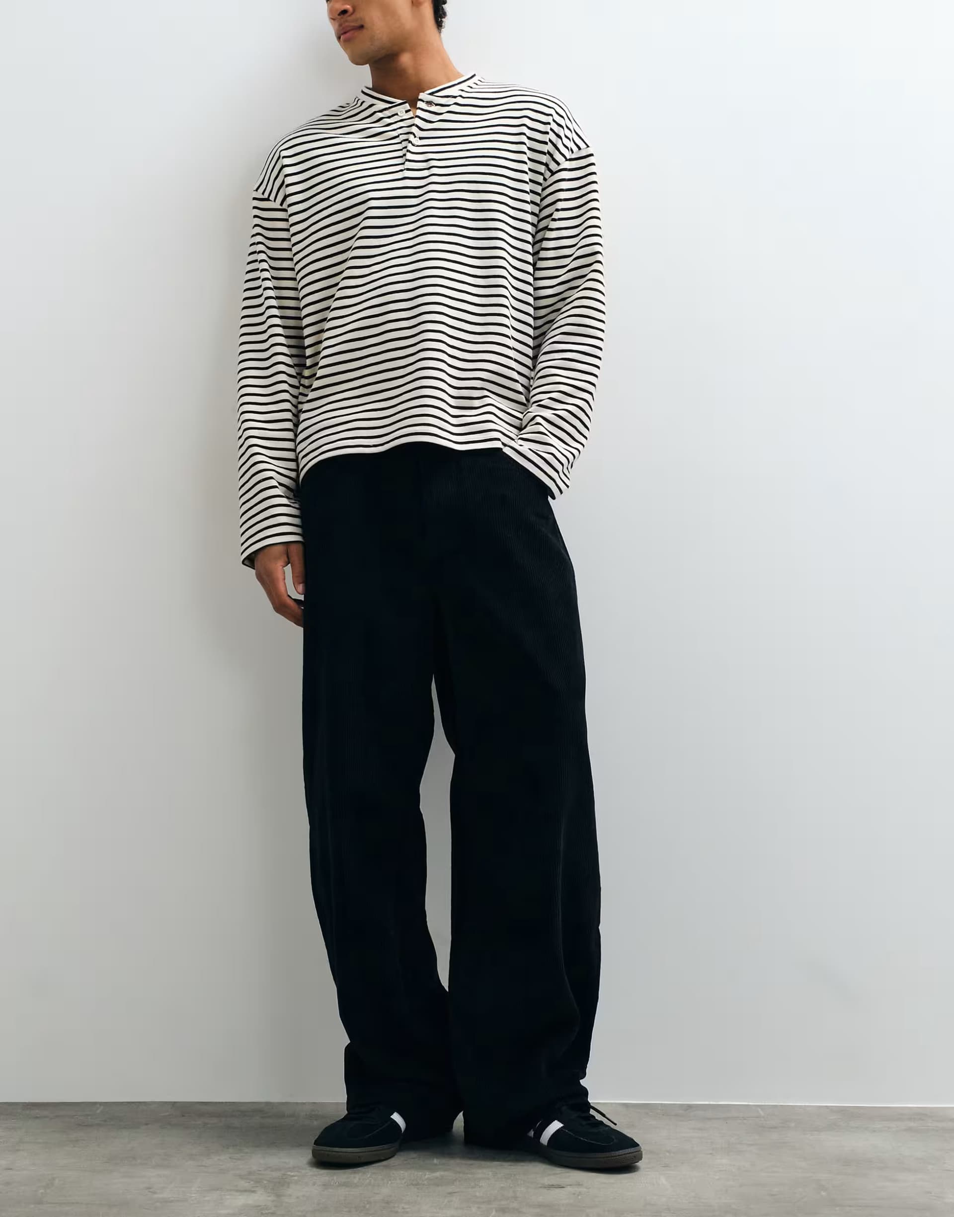 ASOS ASOS DESIGN baggy corduroy trousers in black