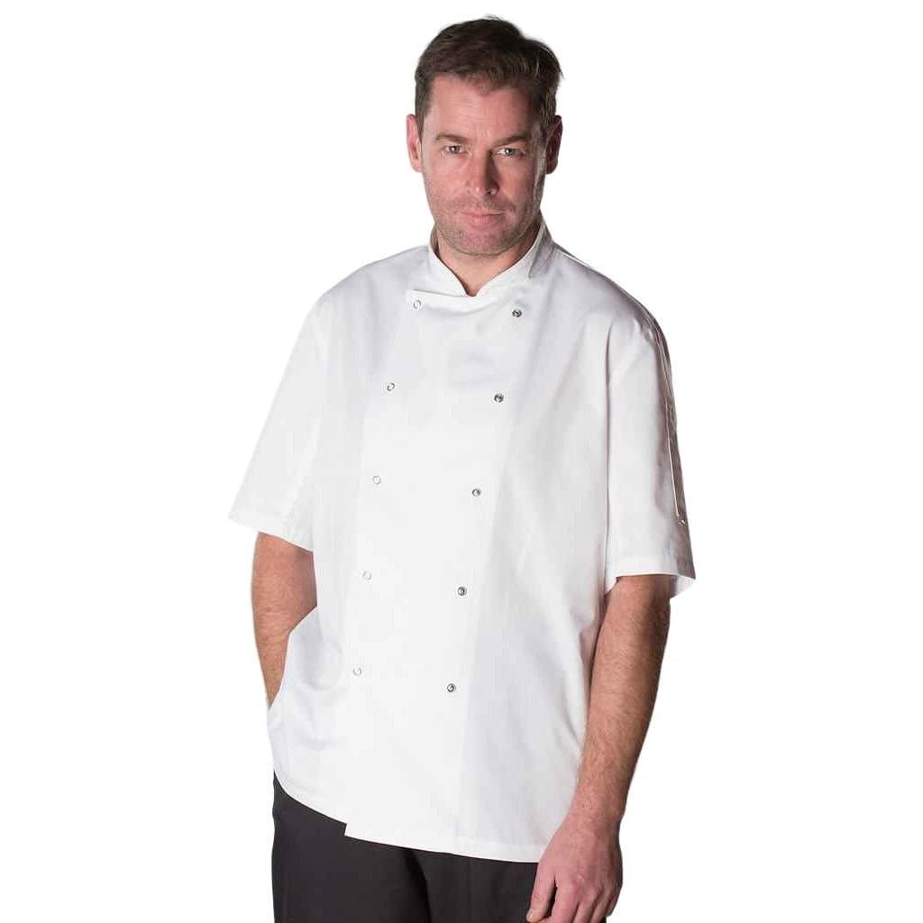 Afd AFD Men's Coolmax Short-Sleeved Chef Jacket in White