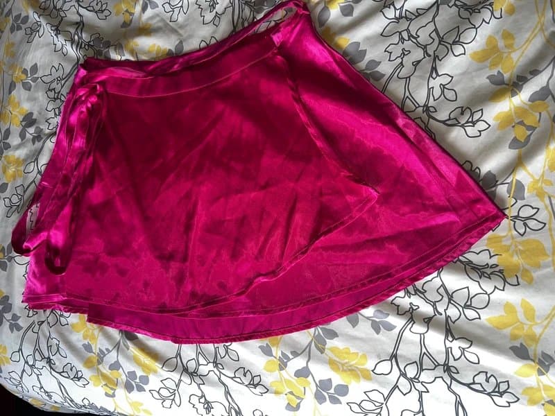 New Look New Look Pink Fuchsia Satin Wrap Skirt - Size XL (NWT)