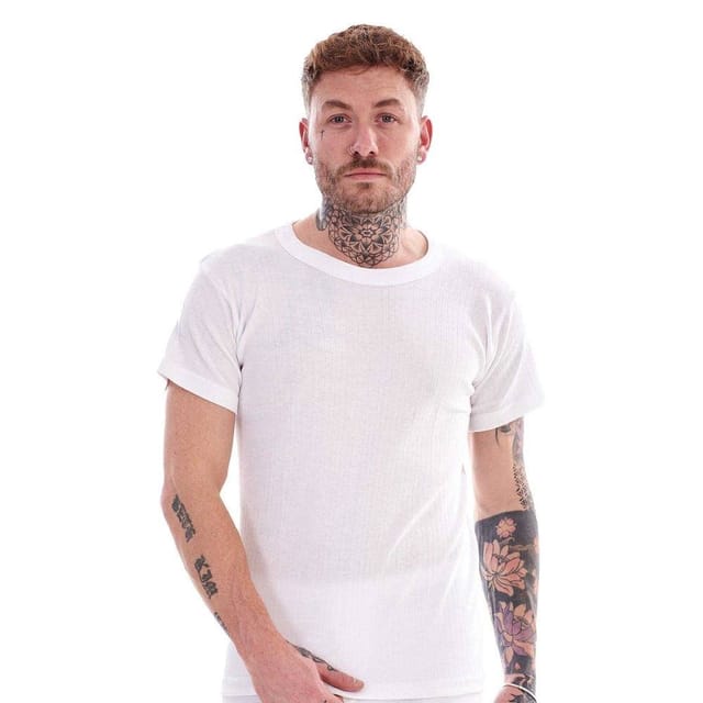 Heatforce Heatforce Men's Thermal V Neck Short-Sleeved Base Layer Top (Pack of 3) in White - 2