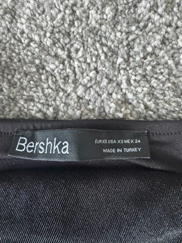 Bershka Black satin mini dress