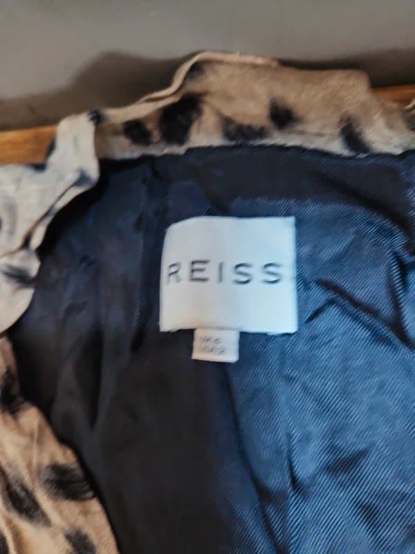 Reiss Reiss Cheetah Cowl Neck Dress