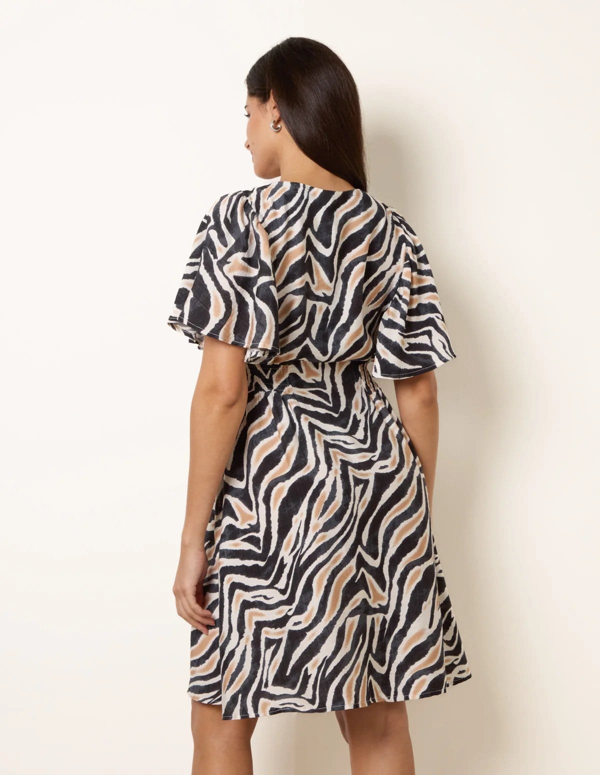 Blue Vanilla Coconut Button Shirred Waist Dress - 4
