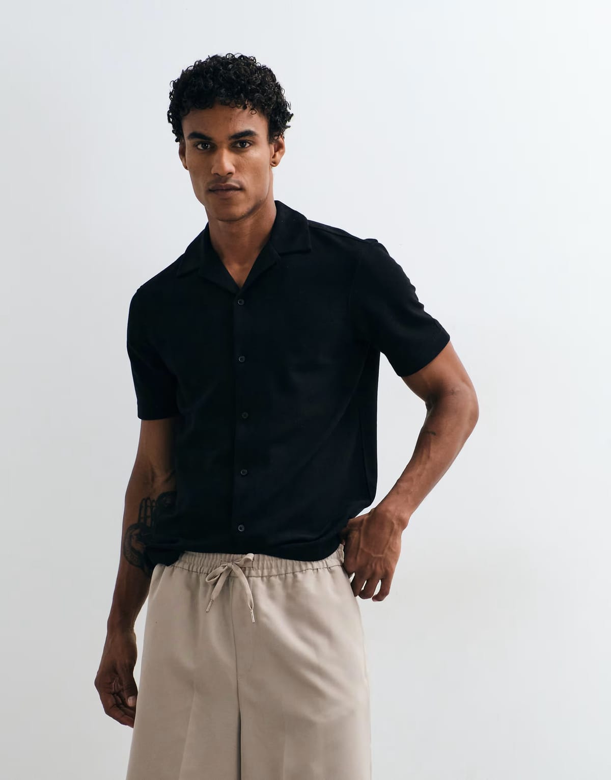 ASOS Mango short sleeve shirt in black - 1