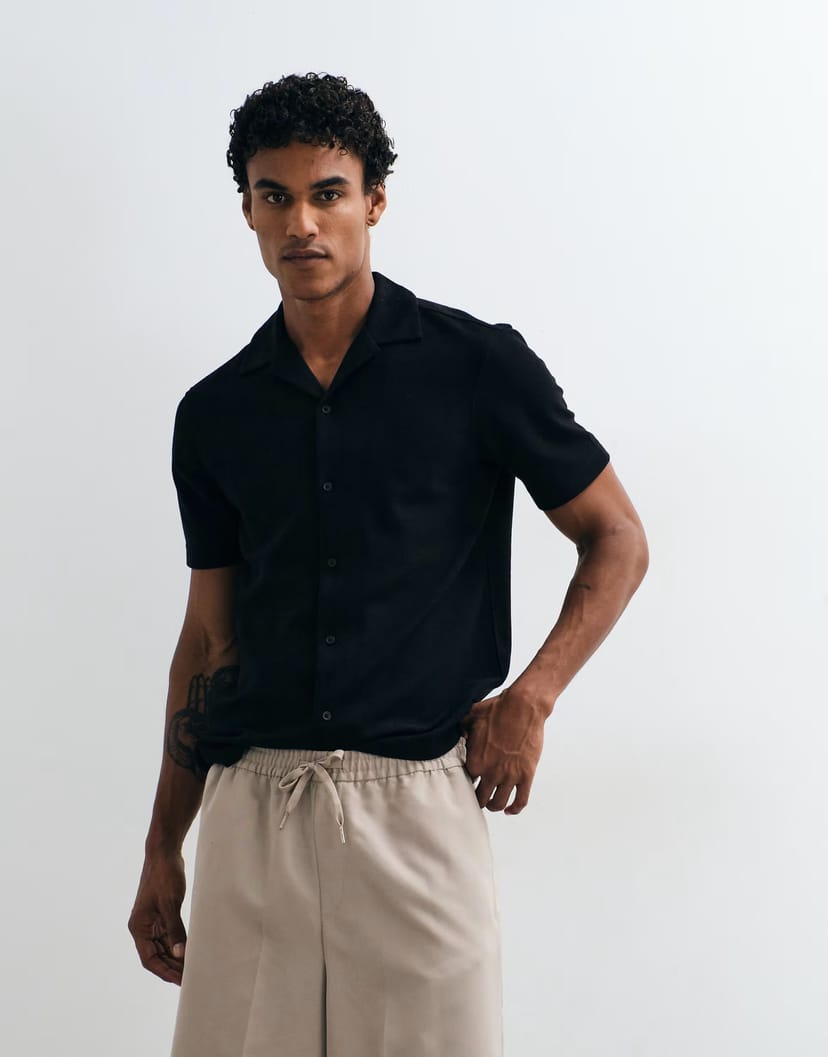 ASOS Mango short sleeve shirt in black - 1
