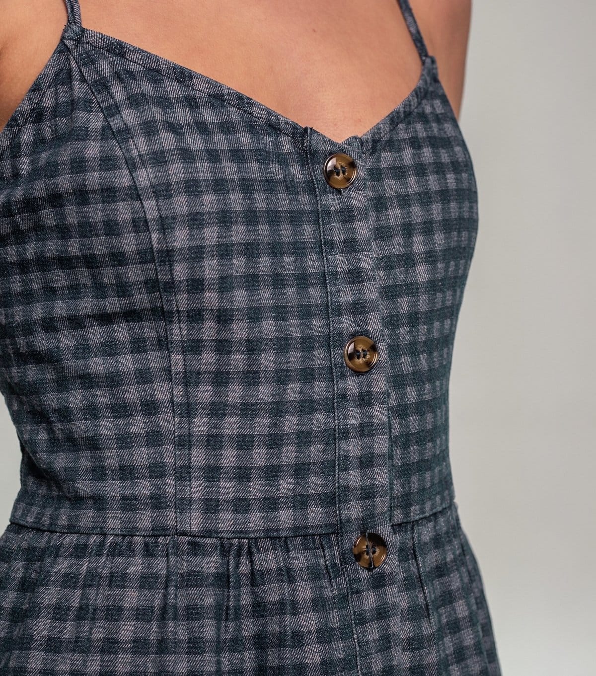 Sunshine Soul Women's Blue Cotton Rich Gingham Strappy Midi Dress Sunshine Soul New Look - 4