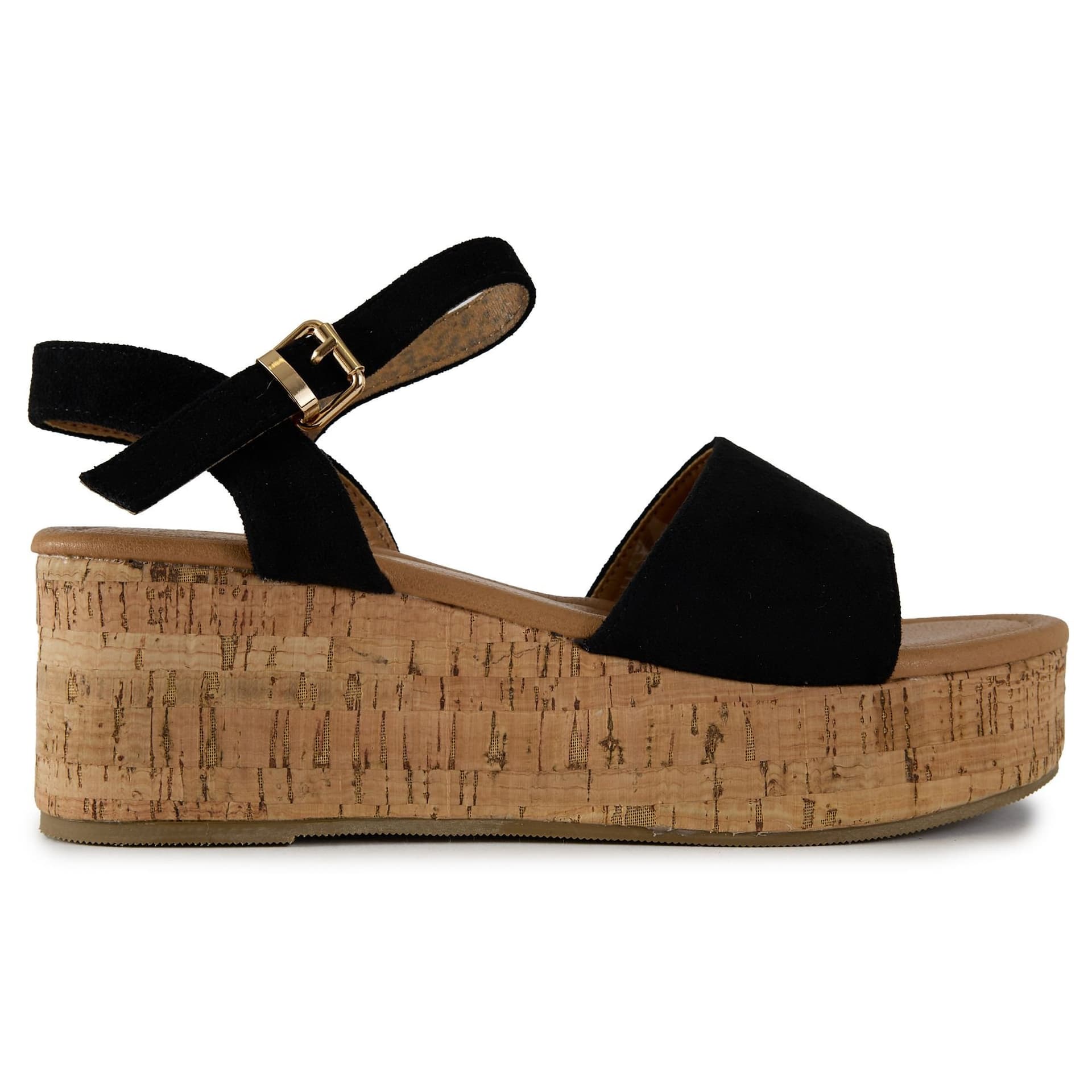 V.GAN V.GAN Women's Gotu Cork Wedge Sandals in Black