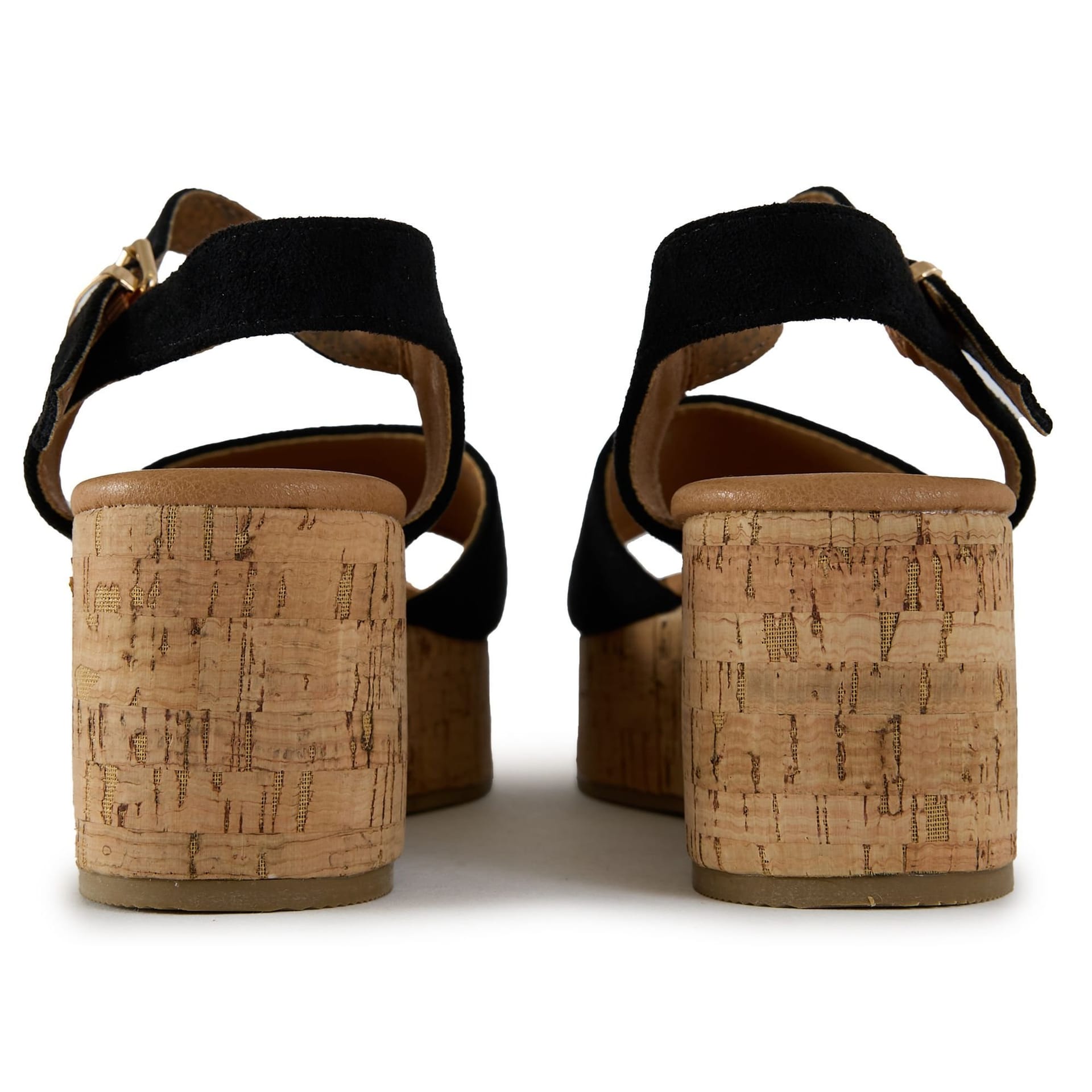 V.GAN V.GAN Women's Gotu Cork Wedge Sandals in Black - 4