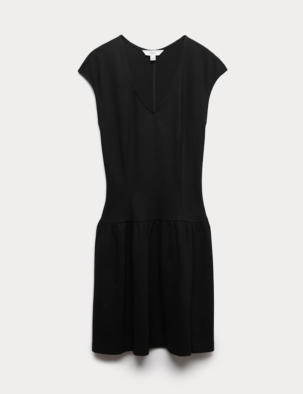 Marks & Spencer M&S Black Jersey V-Neck Skater Dress