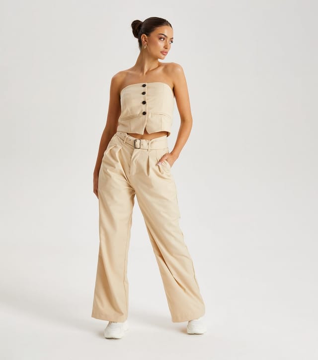 Urban Bliss Women's Stone Button Front Corset Top Urban Bliss New Look - 3