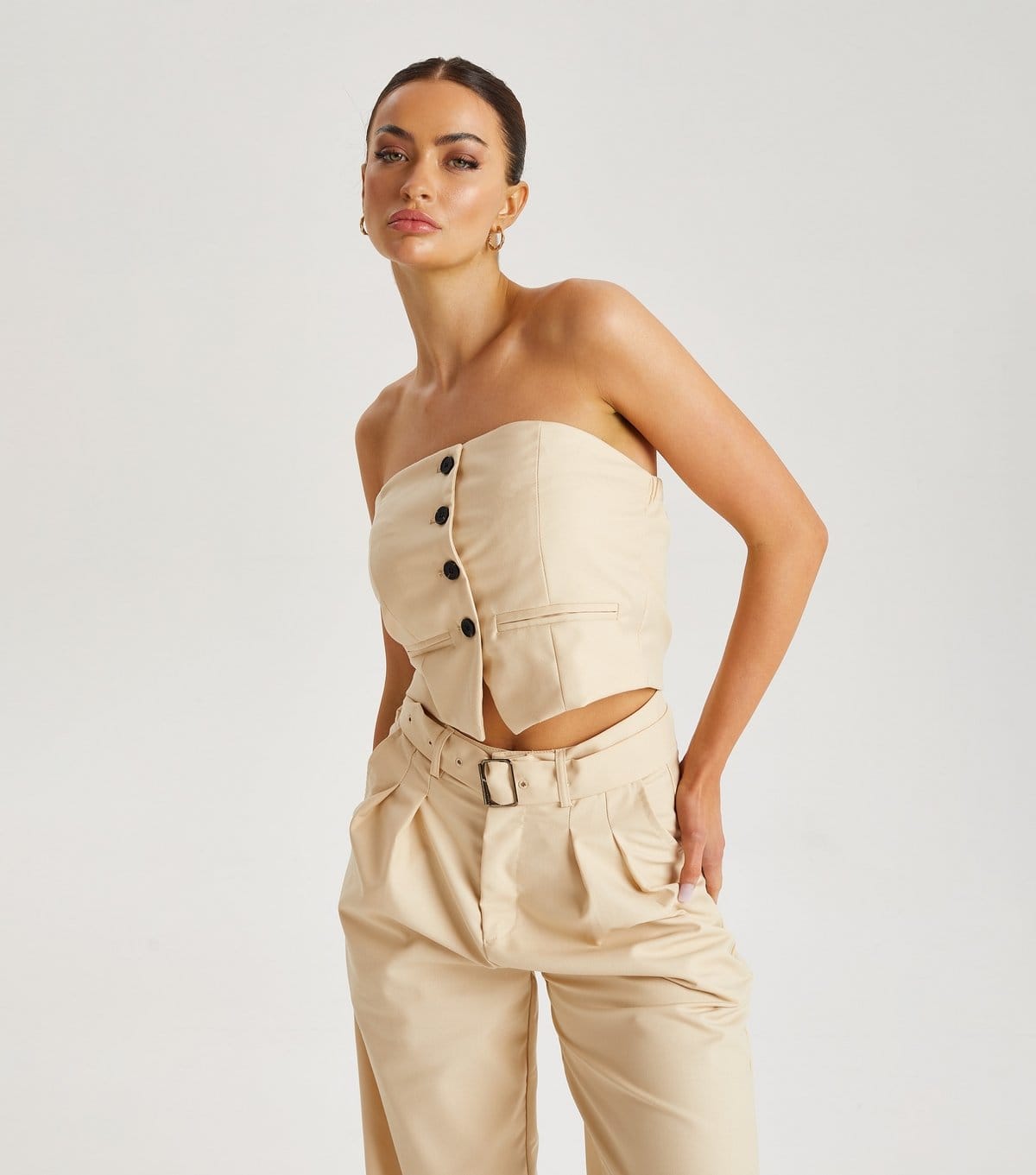 Urban Bliss Women's Stone Button Front Corset Top Urban Bliss New Look - 4