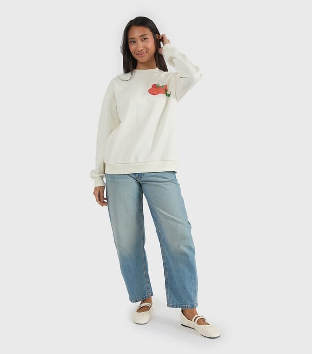 Custard Women's White The Very Hungry Caterpillar Farm Grown Sweatshirt Custard New Look - 3