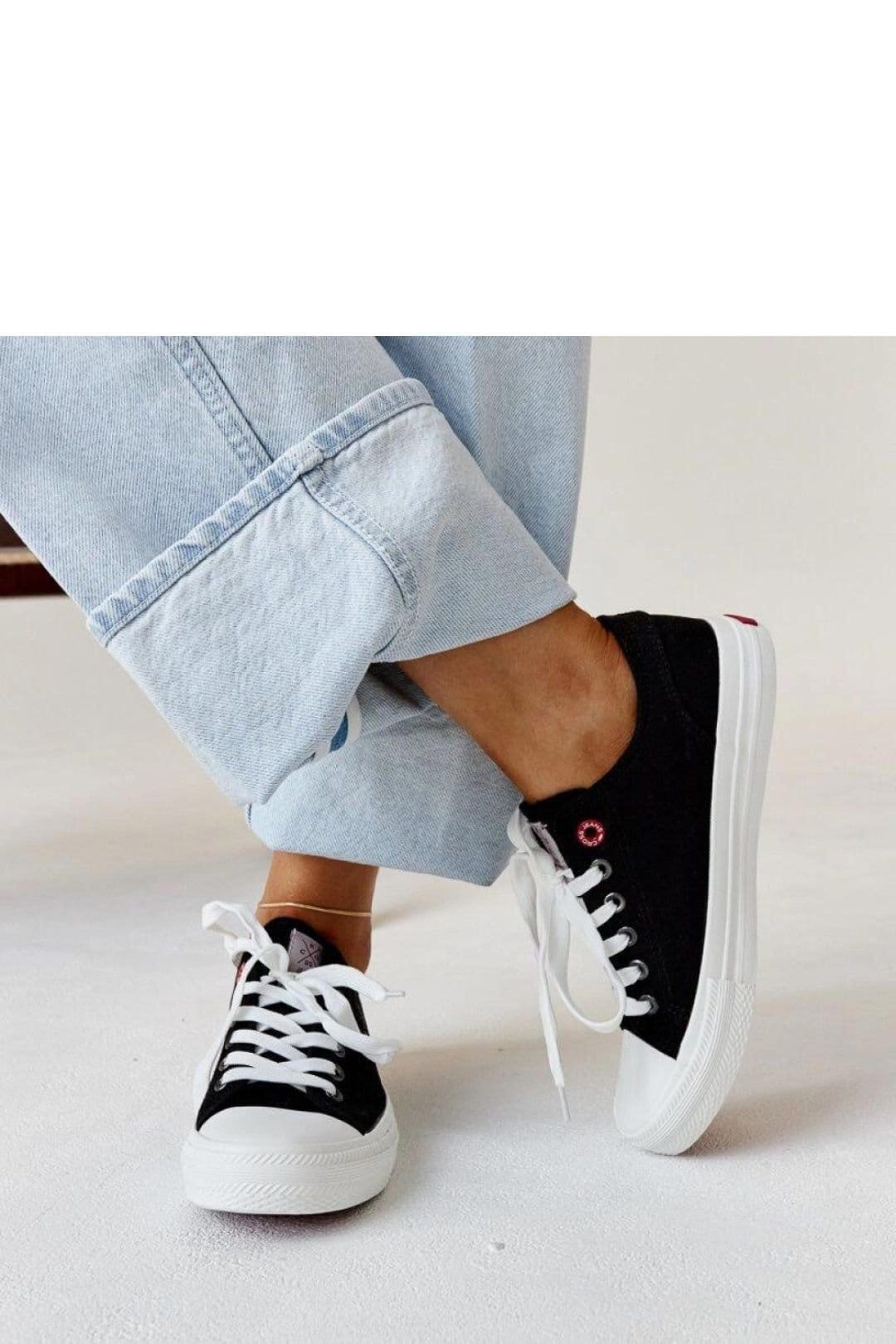 Love Lace Love Lace Women's Black Fabric Lace Up Low Top Sneakers with Rubber Sole - 4