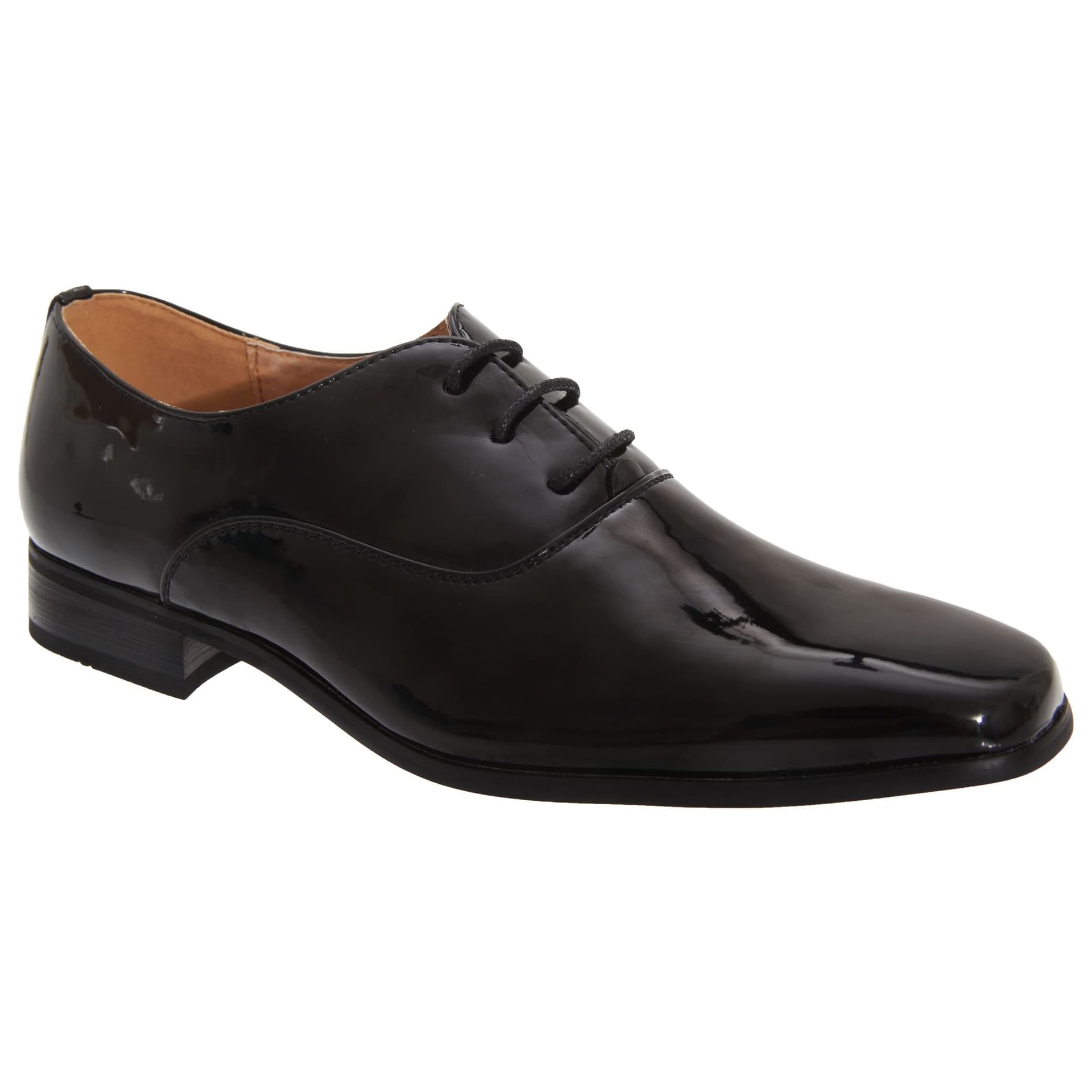Goor Goor Men's Older Patent Leather Lace-Up Oxford Tie Dress Shoes in Black
