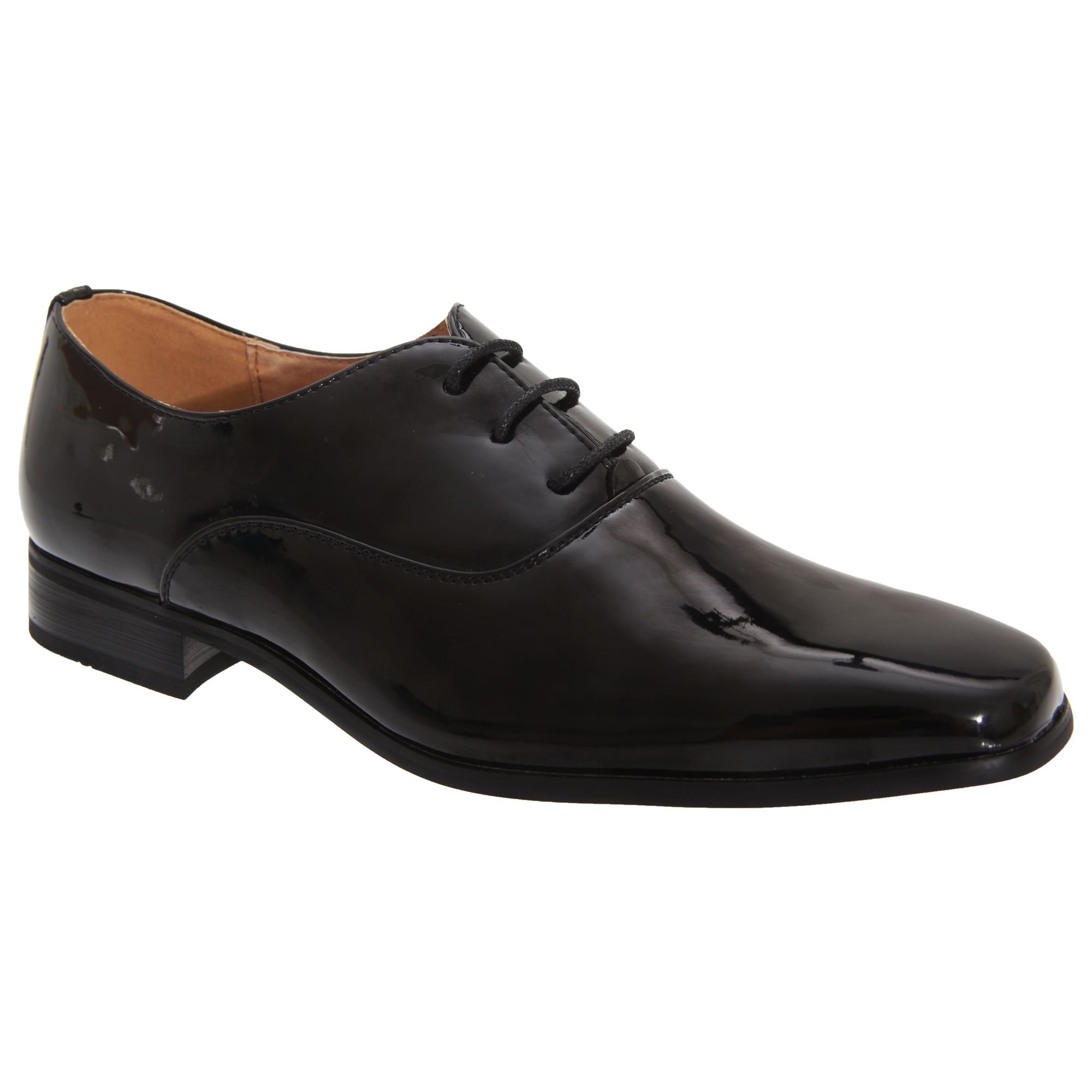 Goor Goor Men's Older Patent Leather Lace-Up Oxford Tie Dress Shoes in Black - 4