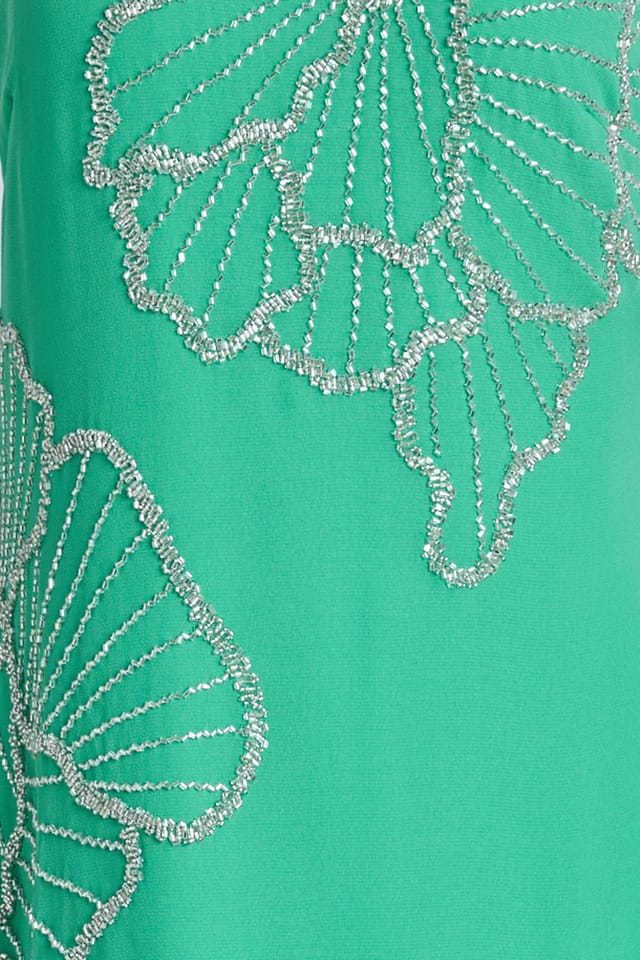 Coast Coast Women's Embellished Midi Dress With Godet Pleats in Green - 2