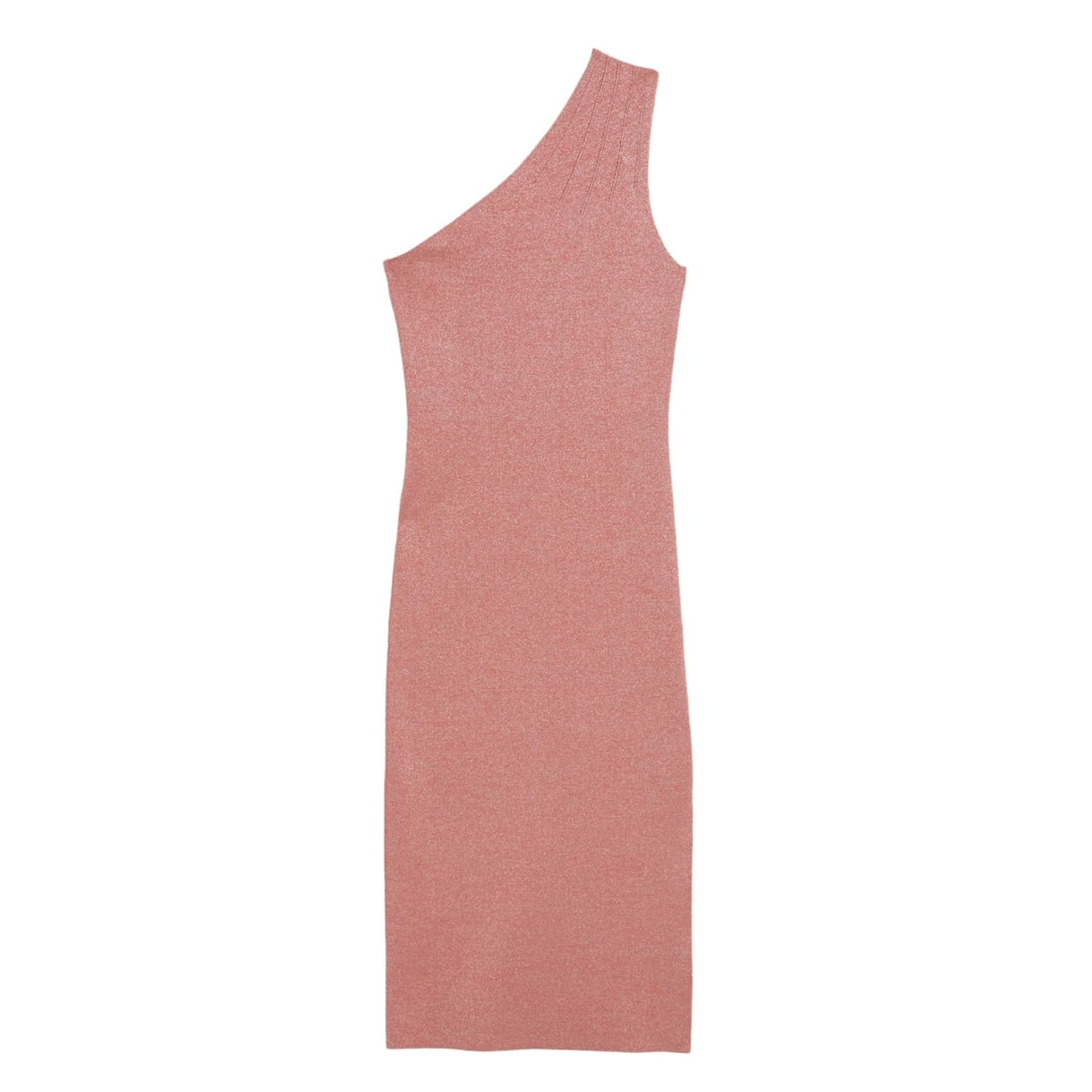 Ted Baker Ted Baker Women's Kaleyy Sleeveless Asymetric Neckline Midi Dress in Rose Gold