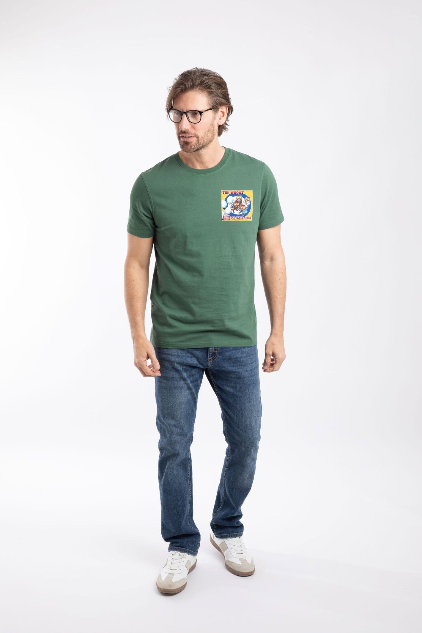 Weird Fish Weird Fish Men's The Whoot Artist T-Shirt in Bottle Green - 4