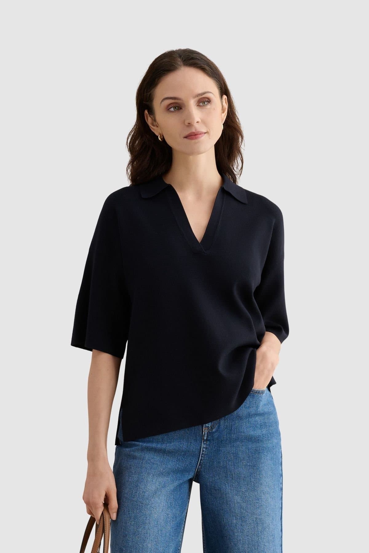 Hobbs London Hobbs London Women's Lenora Polo Jumper in Dark Navy