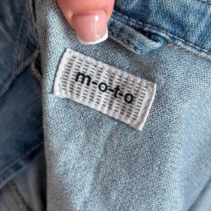 moto Y2K Moto blue denim jacket cropped