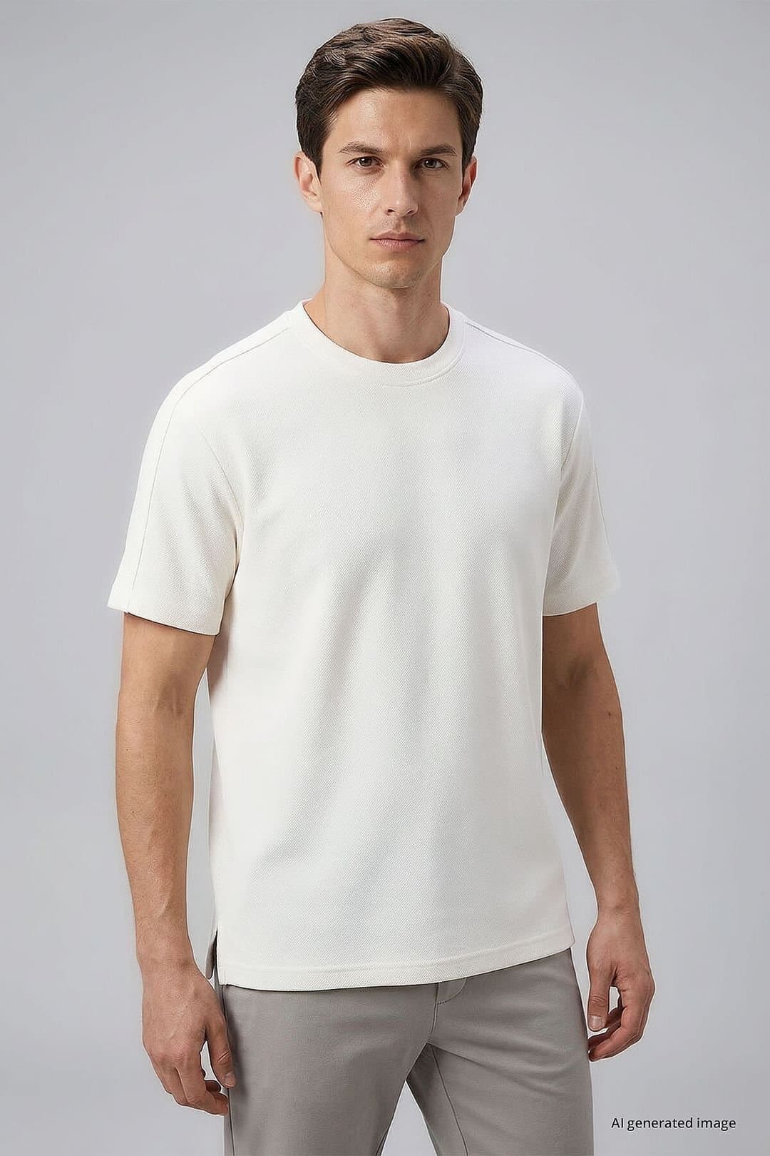 Tommy Life Tommy Life Men's Viscose-Blend T-Shirt in Cream