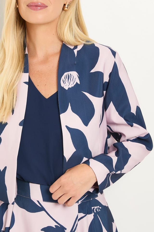 Wallis Wallis Women's Petite Floral Ottoman Twill Jacket in Rose - 2