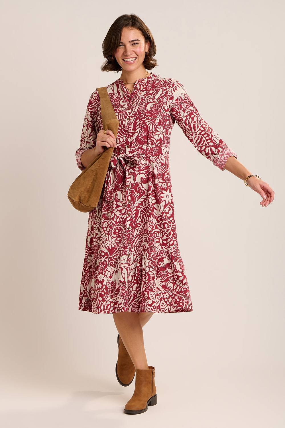 Brakeburn Brakeburn Women's ALISE DRESS in Burgundy - 3