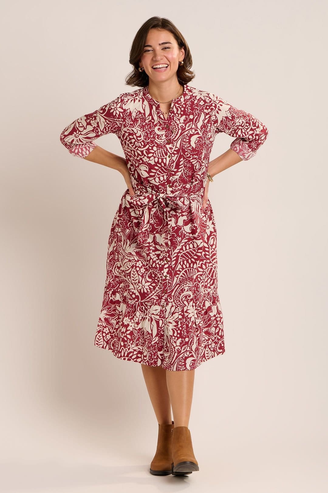 Brakeburn Brakeburn Women's ALISE DRESS in Burgundy - 4
