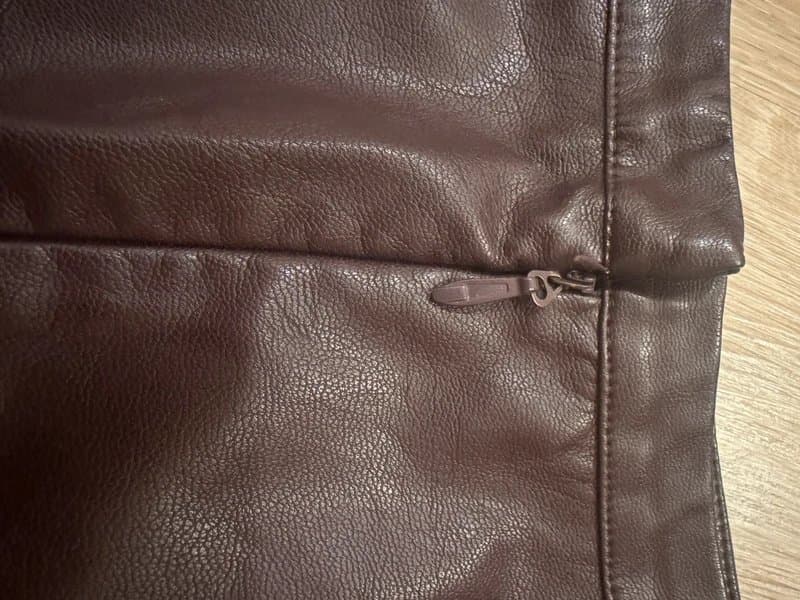 New Look Newlook burgundy faux leather mini skirt