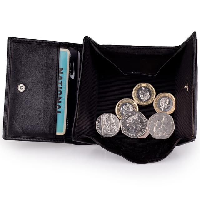 Pierre Cardin Pierre Cardin Men's Mens Genuine Leather Trifold Wallet With Coin Pouch Gift Box Black - 3