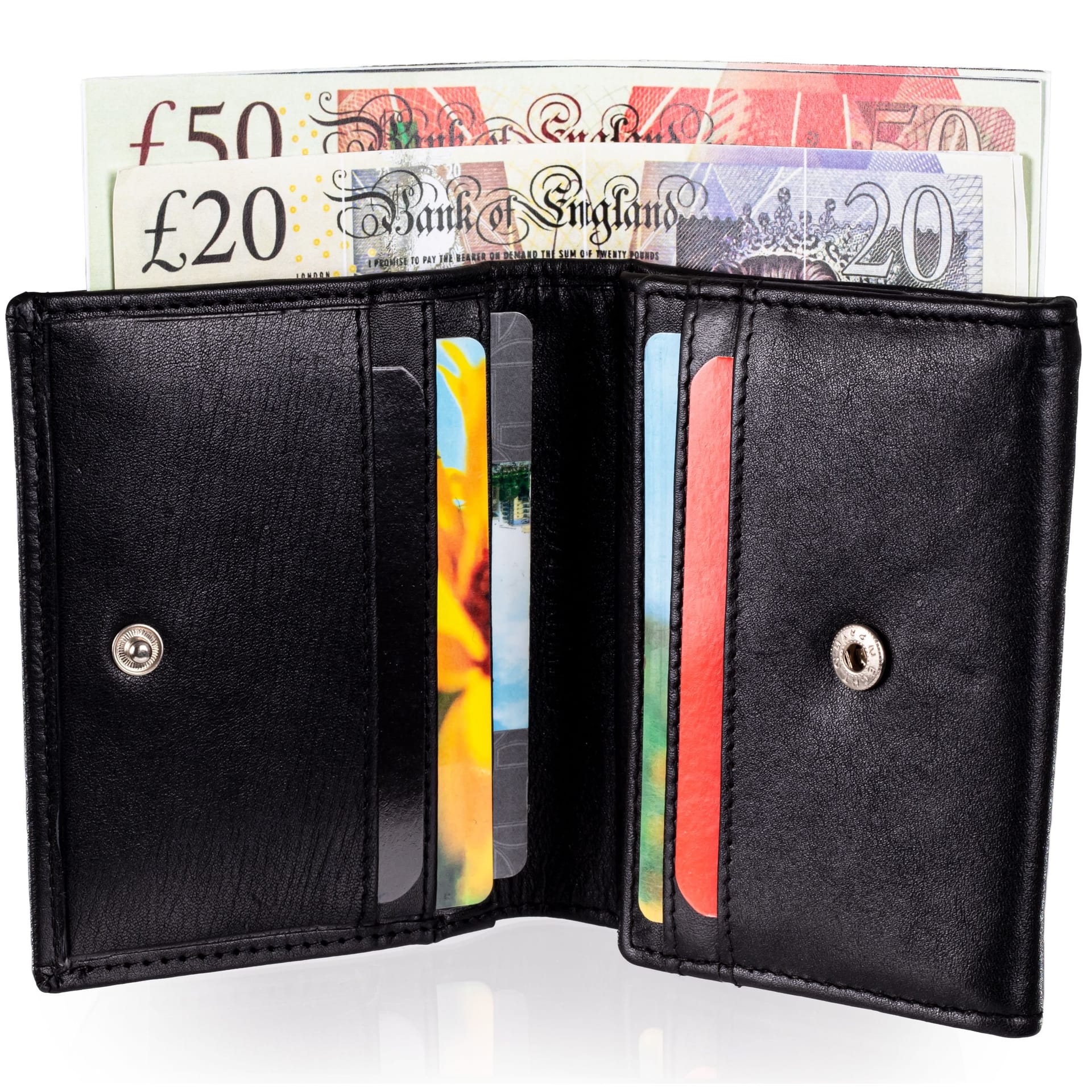 Pierre Cardin Pierre Cardin Men's Mens Genuine Leather Trifold Wallet With Coin Pouch Gift Box Black - 4
