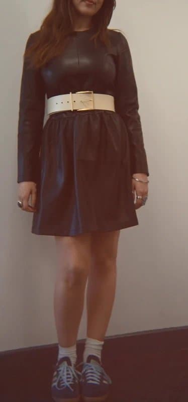 Never Fully Dressed Faux Leather Dress