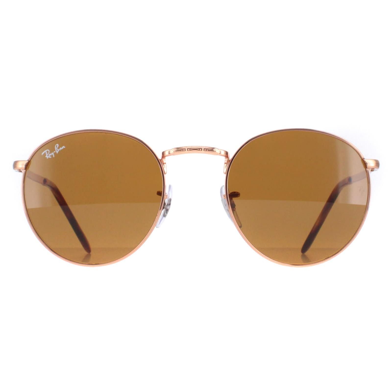 Ray-Ban Ray-Ban Men's Round Rose Gold Brown RB3637 New Round - 2