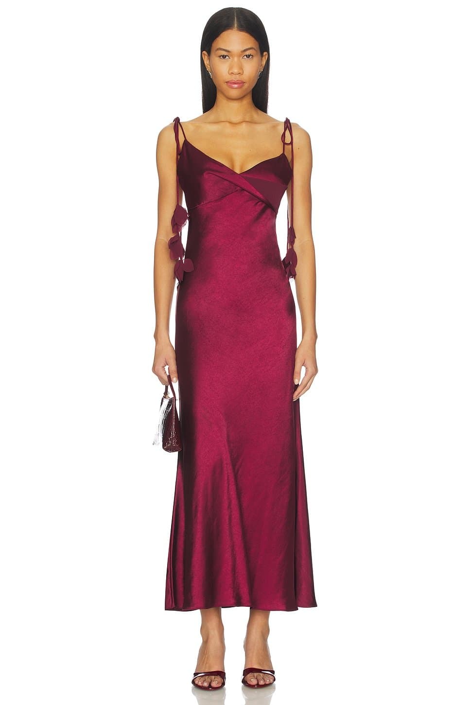 revolve Satin Flower Midi Dress