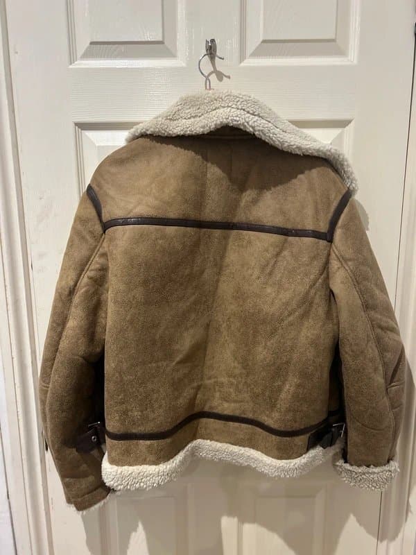 Bershka Sheepskin bomber jacket