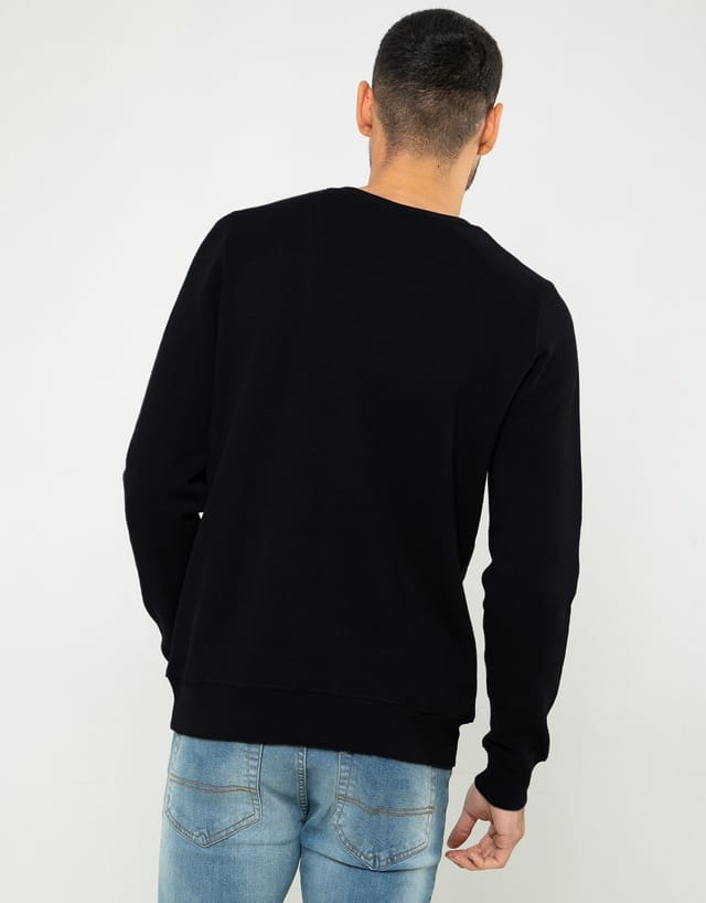 Threadbare Threadbare Men's Cotton Blend 'Satsuma' Crew Neck Sweatshirt in Black - 3