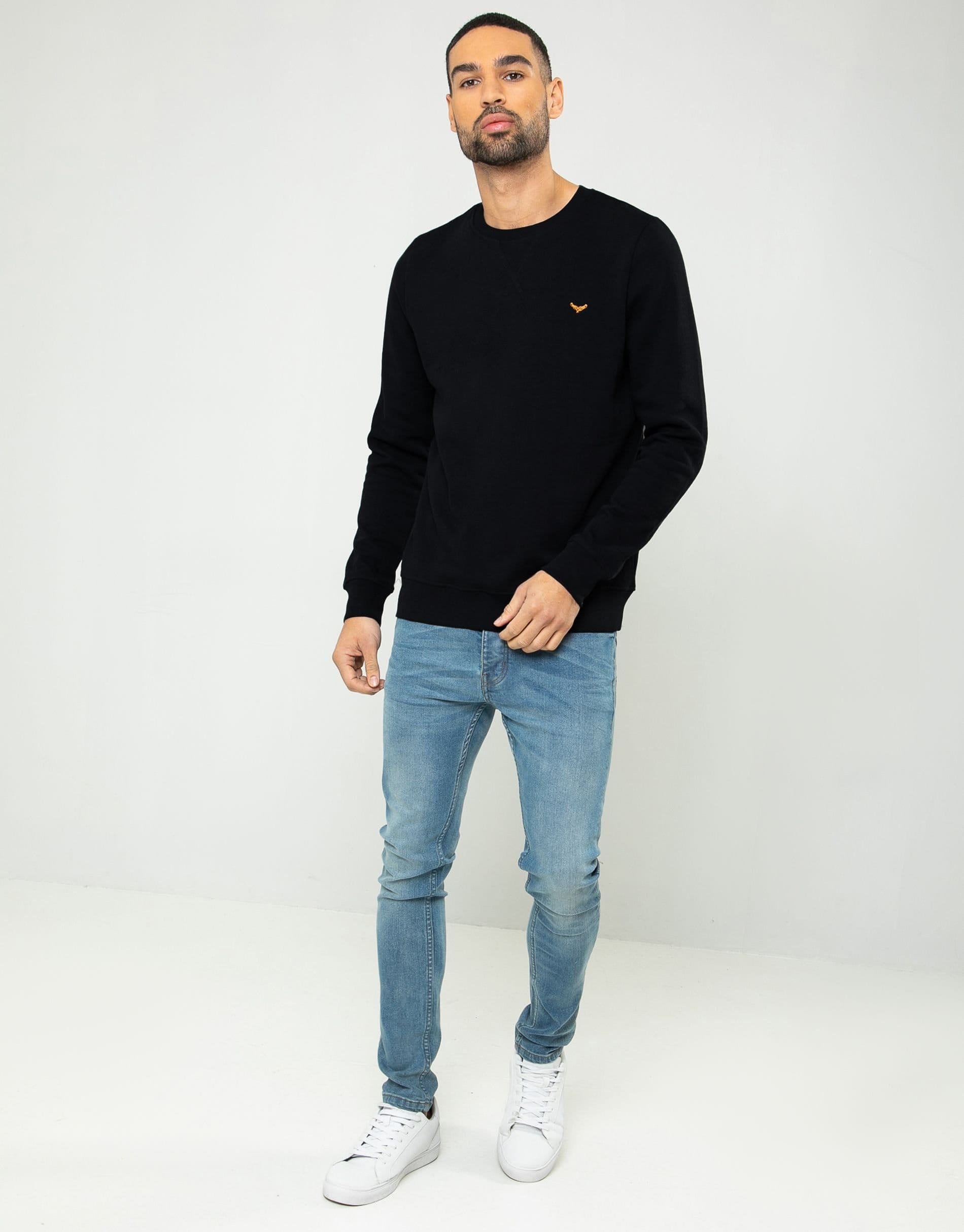 Threadbare Threadbare Men's Cotton Blend 'Satsuma' Crew Neck Sweatshirt in Black - 4